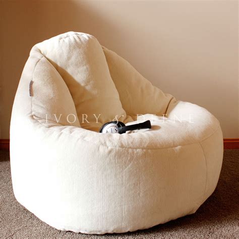 Plush Fur Lounger Bean Bag Chair - Cream | Fur bean bag, Bean bag chair ...