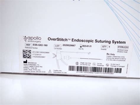 New APOLLO ENDOSURGERY ESS-G02-160 OverStitch Endoscopic Suturing System (Expired 2023/01 ...