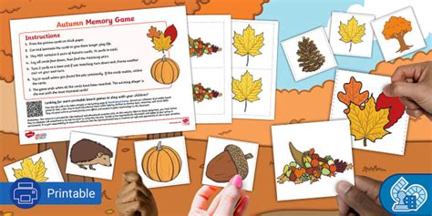 Autumn Memory Game for EYFS Autumn Activities (teacher made)