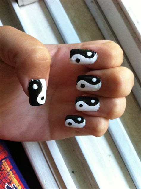 Ying yang nails | Ying yang nails, Nails, Cute nails