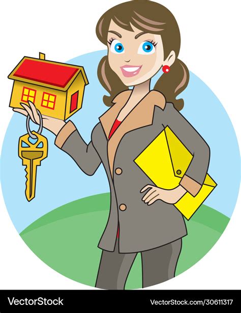 A real estate agent cartoon character Royalty Free Vector