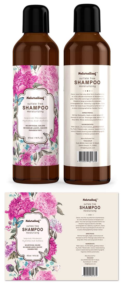 Hair Shampoo Label Template | Cosmetic labels, Skincare packaging, Hair shampoo