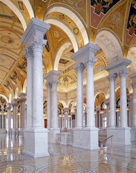 Great Hall, second floor, north. Library of Congress Thomas Jefferson Building, Washington, D.C ...