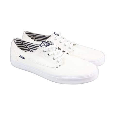 Vans Brigata Mens White Canvas Lace Up Sneakers Shoes - Walmart.com