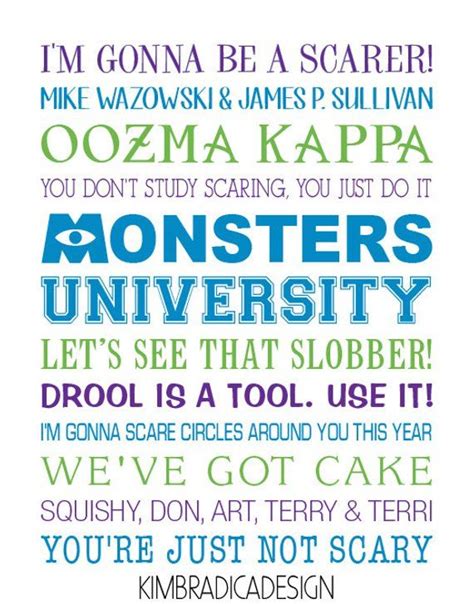 Monsters University Subway Art 11x14 Digital Print - Etsy | Monster ...