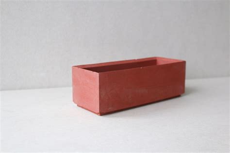 Red Terracotta Concrete Planter Box Minimalist Planter Pot - Etsy