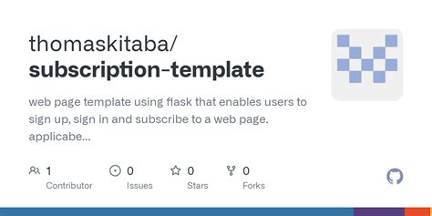 GitHub - thomaskitaba/subscription-template: web page template using ...