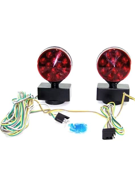 New led Magnetic Towing Light 12v Tow Trailer Lights Brake Tail Signal Kit | eBay