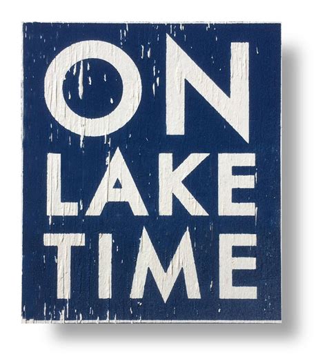 On Lake Time Rustic Wooden Sign 16.5 X 19 Lake House Decor - Etsy