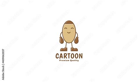 cute cartoon chocolate bean logo symbol icon vector graphic design illustration Stock Vector ...