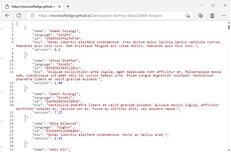 View formatted JSON - Microsoft Edge Developer documentation | Microsoft Learn