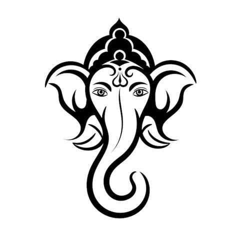 Premium Vector | Lord Ganesha Symbol logo design with tattoo style