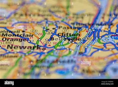 Map of belleville new jersey hi-res stock photography and images - Alamy