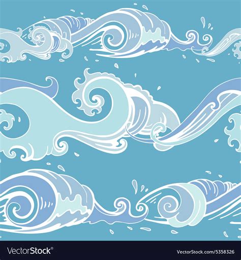 Sea waves seamless background Royalty Free Vector Image