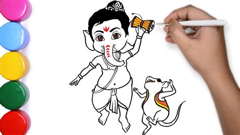 Draw Cute Bal Ganesha | Ganesh Chaturthi Special | Lord Ganesha Painting | How to Draw Ganpati ...