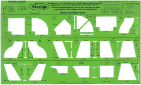 HVAC Duct Shape Templates - ShopData Systems - Sheet Metal Stencils