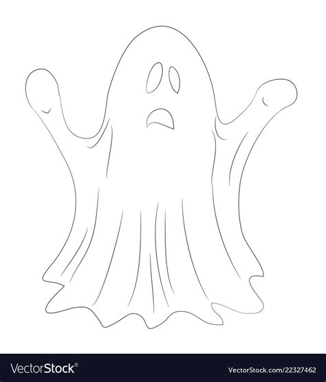 Ghost for halloween drawing lines Royalty Free Vector Image