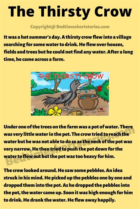 The Thirsty Crow Story | Stories for kids, English stories for kids ...