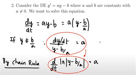 calculus - Confused with one step in solving differential equation $y'=ay-b$. - Mathematics ...