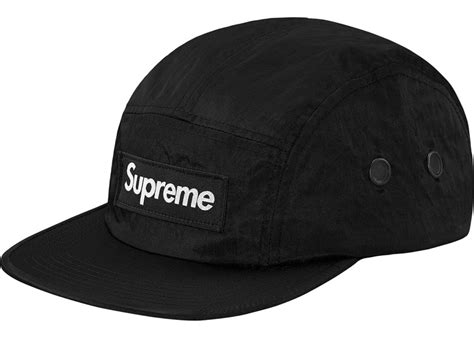 Supreme Washed Nylon Camp Cap Black Fall/Winter 2017