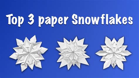 Top 3 Origami Snowflakes / Paper Snowflakes ️ - YouTube