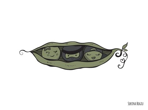 3 Peas in a pod Tattoo Illustration by Sorina Bogiu on Dribbble