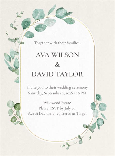 Watercolor Eucalyptus Invitation | Evite