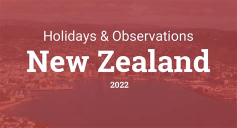 Holidays and Observances in New Zealand in 2022