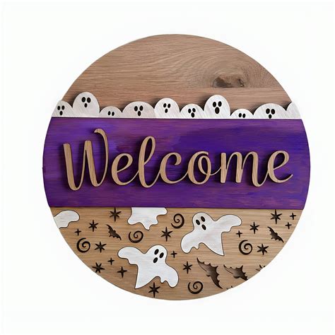 XL Ghost Halloween Welcome Sign - Halloween Sign – Glowforge Shop