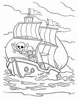 Childrens Coloring Pages Pirates Ship sketch template
