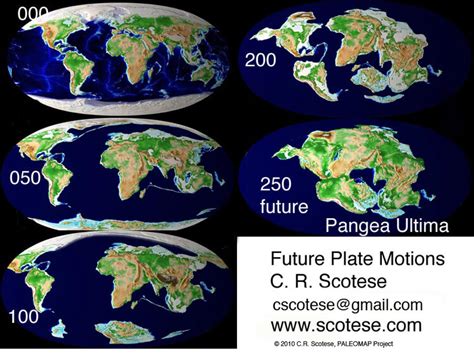 Assumed continental drift in the coming 250 million years. : r/MapPorn