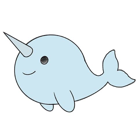 Cute Narwhal Drawing