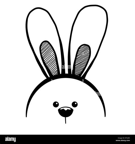 Sketch rabbit ears with a muzzle. Easter bunny. Vector Stock Vector Image & Art - Alamy