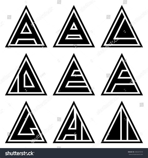 Ai Triangle Shapes Alphabet Letters Font Stock Vector (Royalty Free ...