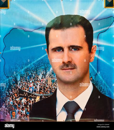 Propaganda Poster of Syrian President Bashar Hafiz Al-Assad Stock Photo ...