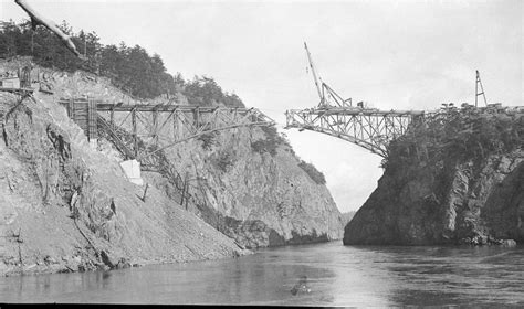 Construction of the Deception Pass Bridge circa 1932 | Deception pass, Bridge construction ...