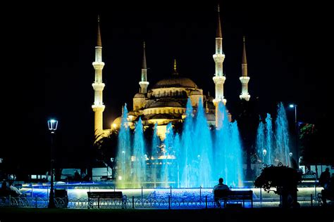 Silhouettes of Blue Mosque night view Photograph by Raimond Klavins - Fine Art America