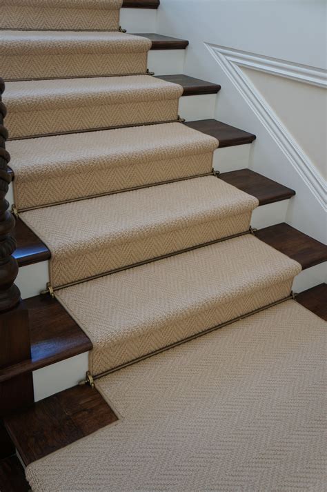 Herringbone Wool Stair Runner | Stair rods, Newport beach and Orange county