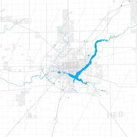 Rich detailed vector map of Decatur, Illinois, USA - HEBSTREITS Sketches | Map vector, Map ...