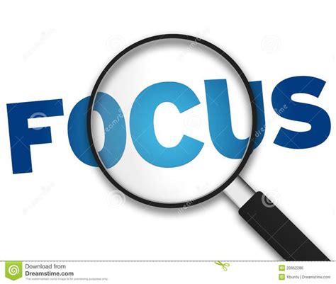 Magnifying Glass - Focus. Magnifying Glass with the word Focus on white ...