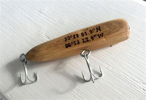 Custom Handmade Wooden Fishing Lure with Wood Burn Phrase