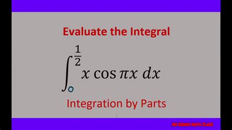 Integration by Parts x cos pi x over [0, 1/2] example 22. LIATE. Definite Integral - YouTube