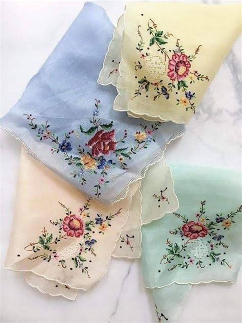 Lady says... | Handkerchief embroidery, Vintage handkerchiefs, Flower ...