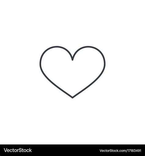 Heart shape thin line icon linear symbol Vector Image