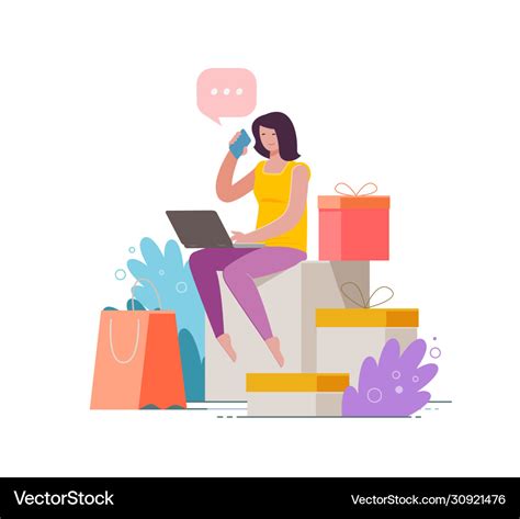 Purchase goods using online store shopping Vector Image