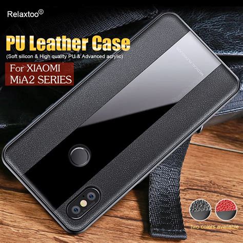 redmi mi a2 lite case luxury plexiglass pu leather phone case for xiaomi mi a2 mia2 light ...