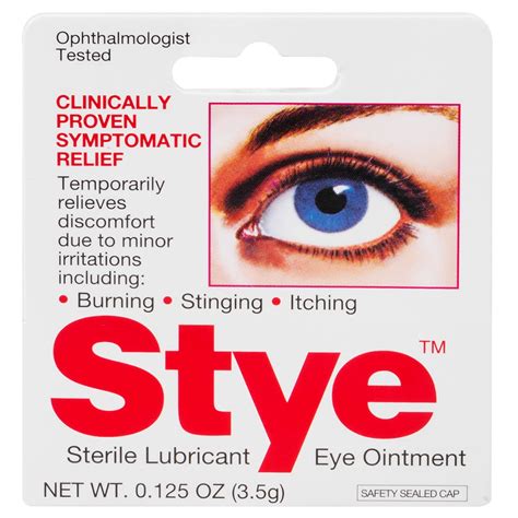 Stye Sterile Lubricant Eye Ointment, Ophthalmologist Tested, 0.125 Oz ...