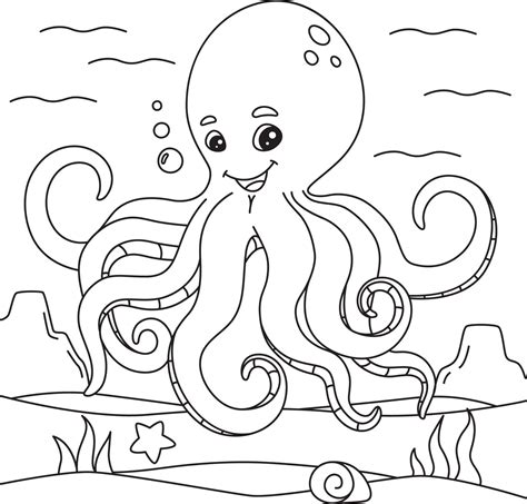 Octopus Coloring Book Vector Art, Icons, and Graphics for Free Download