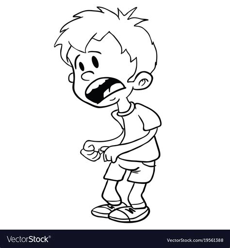 Scared little boy black Royalty Free Vector Image