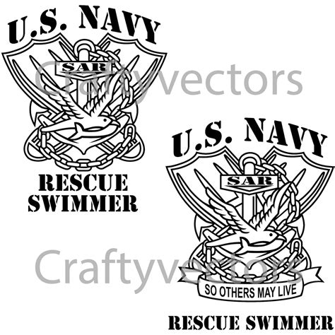 Navy Rescue Swimmer Badge Vector File - Etsy